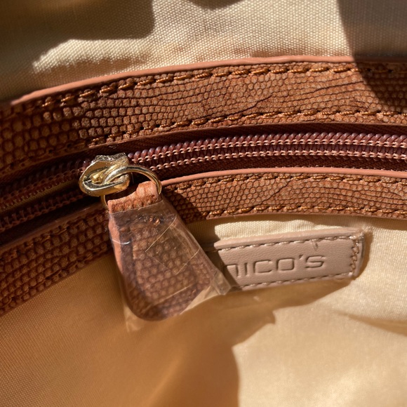 Chico’s Color Blocked Knit Straw-like Textile Wristlet / Clutch w Faux Snake - Picture 12 of 13